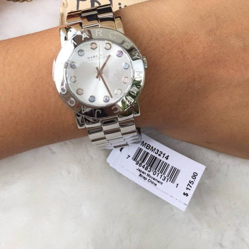 Marc Jacobs Amy Dexter Silver Dial Silver Steel Strap Watch for Women - MBM3214 Buy Now By Marc Jacobs