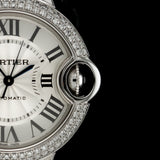 Shop Cartier Ballon Bleu De Cartier Diamonds Silver Dial Silver Steel Strap Watch for Women - WE902035 in USA