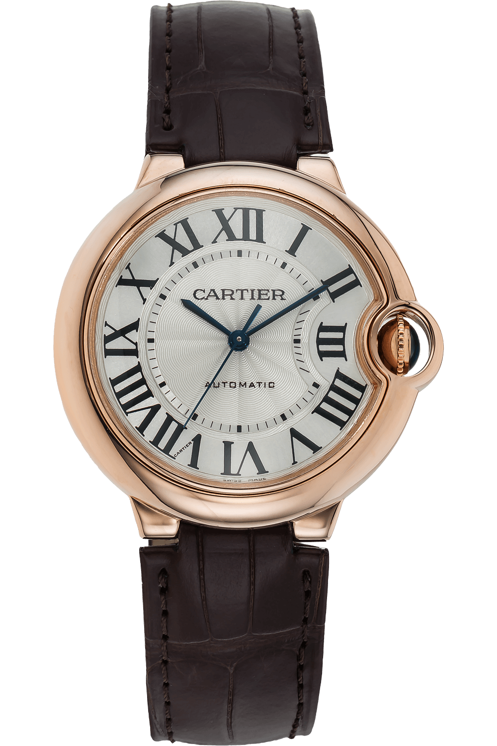 Cartier Ballon Bleu De Cartier White Dial Brown Leather Strap Watch for Women - WGBB0009