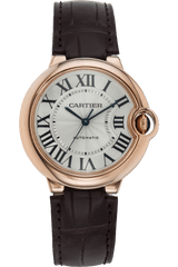Cartier Ballon Bleu De Cartier White Dial Brown Leather Strap Watch for Women - WGBB0009