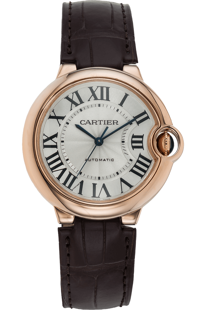 Cartier Ballon Bleu De Cartier White Dial Brown Leather Strap Watch for Women - WGBB0009