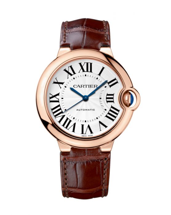 Cartier Ballon Bleu De Cartier White Dial Brown Leather Strap Watch for Women - WGBB0009