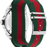 Shop Gucci Dive Black Dial Red & Green Nylon Strap Watch For Men - YA136209 in USA