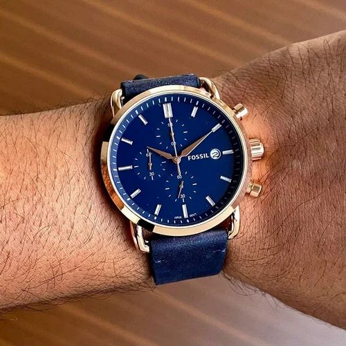 Fossil The Commuter Blue Dial Blue Leather Strap Watch for Men - FS5404 Buy Now By Fossil