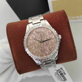 Michael Kors Layton Three Hand Pink Dial Silver Steel Strap Watch For Women - MK7298 Buy Now By Michael Kors
