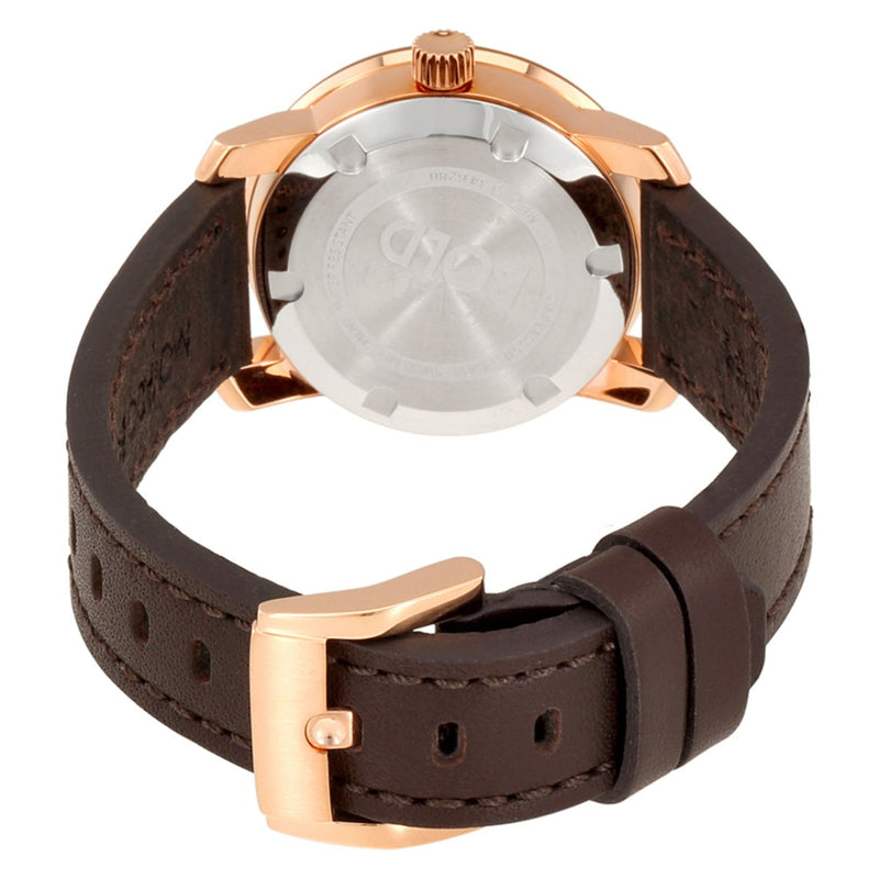 Shop Movado Bold Rose Gold Dial Brown Leather Strap Watch For Women - 3600438 in USA