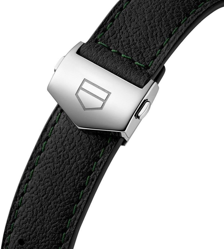 Tag Heuer Formula 1 Calibre 16 Automatic Chronograph Green Dial Black Leather Strap Watch for Men - CAZ2016.FC6473