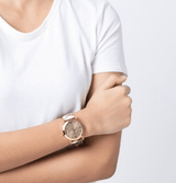 Burberry The City Gold Dial Haymarket Brown Leather Strap Watch for Women - BU9026 Buy Now By Burberry