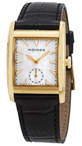 Movado Heritage Mother of Pearl White Dial Black Leather Strap Watch For Women - 3650050 Buy Now By Movado