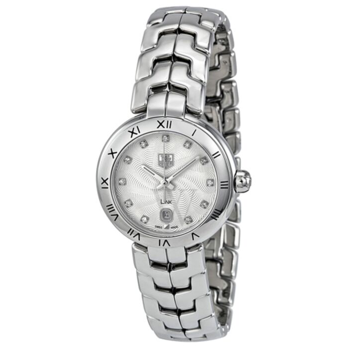 Shop Tag Heuer Link Diamonds Mother of Pearl Dial Silver Steel Strap Watch for Women - WAT1411.BA0954 in USA