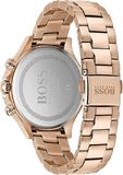 Hugo Boss Carnation Chronograph Gold Dial Gold Steel Strap Watch for Women - 1502592