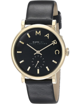 Marc Jacobs Baker Black Dial Black Leather Strap Watch for Women - MBM1269 Buy Now By Marc Jacobs