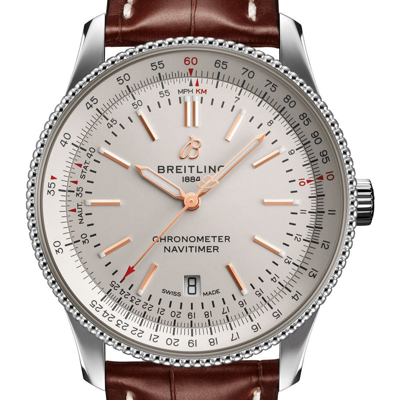 Shop Breitling Navitimer Automatic 41mm Brown Leather Strap Mens Watch - A17326211G1P1 in USA
