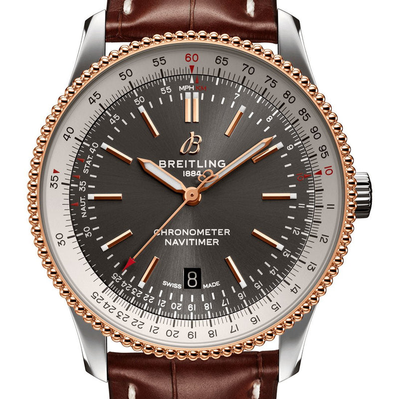 Shop Breitling Navitimer 1 Automatic 41mm Brown Dial Brown Leather Strap Mens Watch - U17326211M1P2 in USA