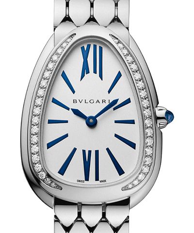 Bvlgari Serpenti Seduttori Diamonds White Gold Dial White Gold Steel Strap Watch for Women - SERPENTI103148