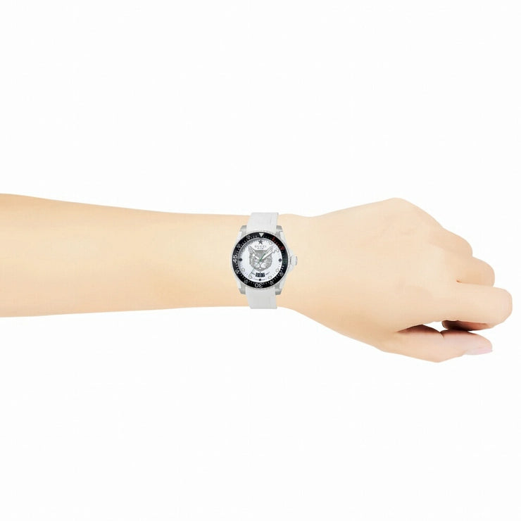 Shop Gucci Dive Tiger White Dial White Rubber Strap Watch For Men - YA136329 in USA