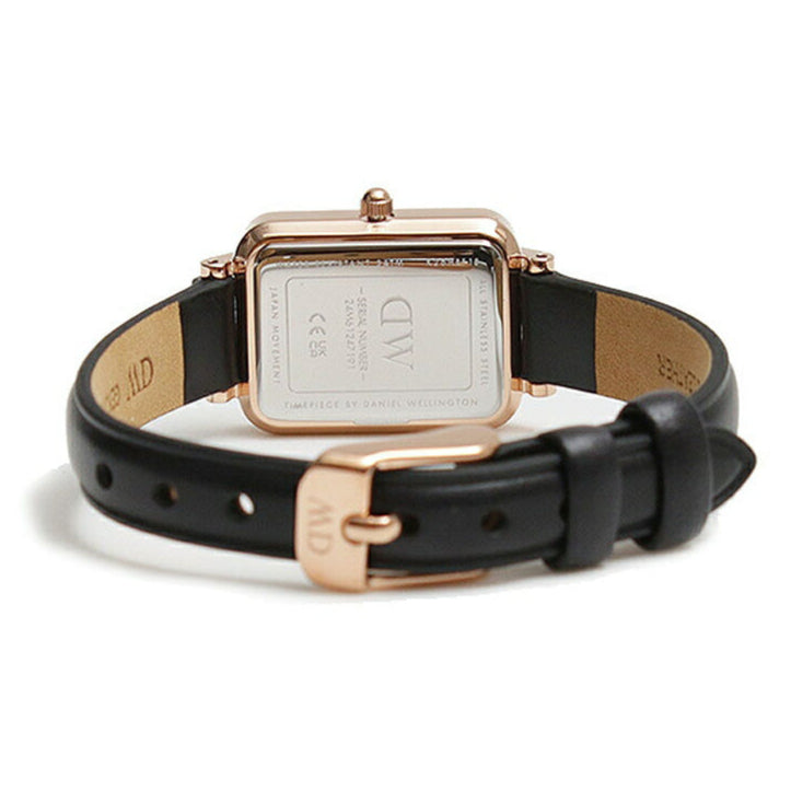 Daniel Wellington Quadro Pressed Melrose Emerald Green Dial Black Leather Strap Watch For Women - DW00100446 Buy Now By Daniel Wellington