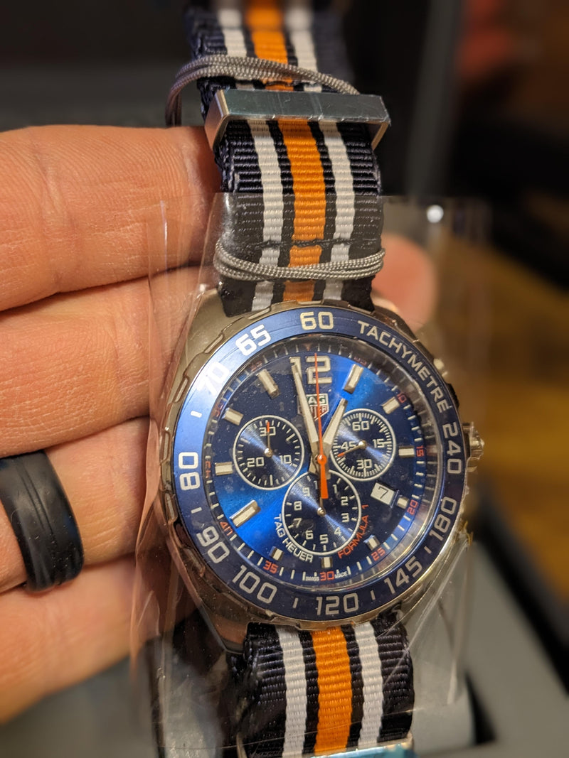 Tag Heuer Formula 1 Quartz Blue Dial Two Tone NATO Strap Watch for Men - WAZ1010.FC8196 Buy Now By Tag Heuer