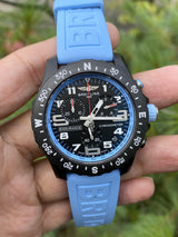 Breitling Endurance Pro Black Dial Light Blue Rubber Strap Watch for Men - X82310281B1S1