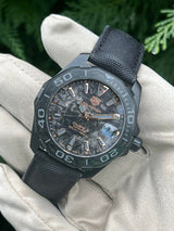 Tag Heuer Aquaracer Calibre 5 Black NATO Strap Carbon Dial Watch for Men - WBD218A.FC6445 Buy Now By Tag Heuer
