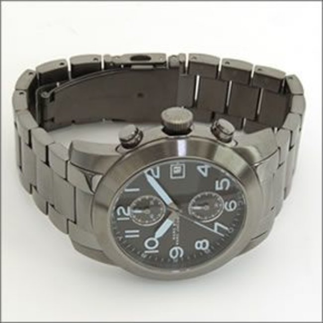 Marc Jacobs Larry Chronograph Black Dial Grey Steel Strap Watch for Men - MBM5051 Buy Now By Marc Jacobs