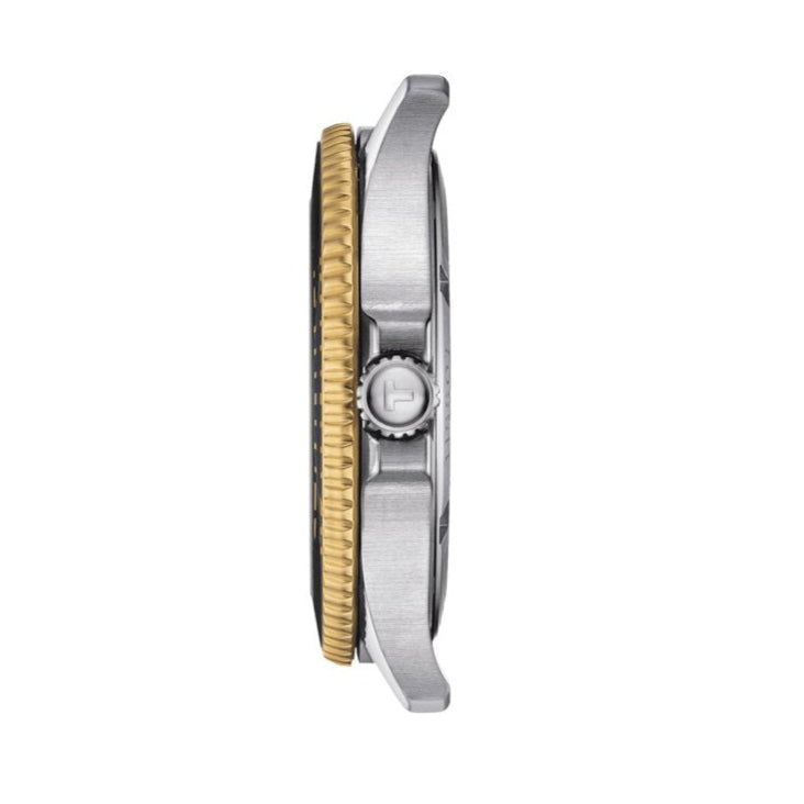 Tissot Seastar 1000 Black Dial Two Tone Steel Strap Watch for Women - T120.210.22.051.00