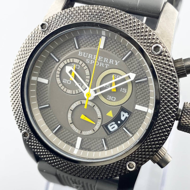 Burberry Sport Endurance Chronograph Grey Dial Grey Rubber Strap Watch for Men - BU7713 Buy Now By Burberry