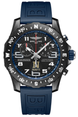 Breitling Endurance Pro United States Naval Academy Black Dial Blue Rubber Strap Watch for Men - X823103C1B1S1