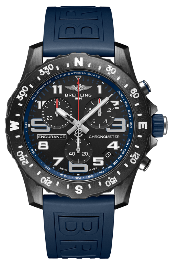 Breitling Endurance Pro Black Dial Blue Rubber Strap Watch for Men - X82310D51B1S1