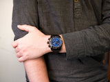 Versace V-Ray Chronograph Quartz Blue Dial Black Steel Strap Watch For Men - VE2I00521 Buy Now By Versace