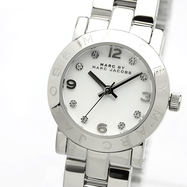 Marc Jacobs Mini Amy White Dial Silver Steel Strap Watch for Women - MBM3055