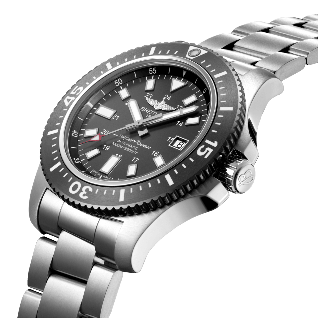 Breitling Superocean II Special 44mm Black Dial Silver Steel Strap Watch for Men - Y1739310/BF45/162A