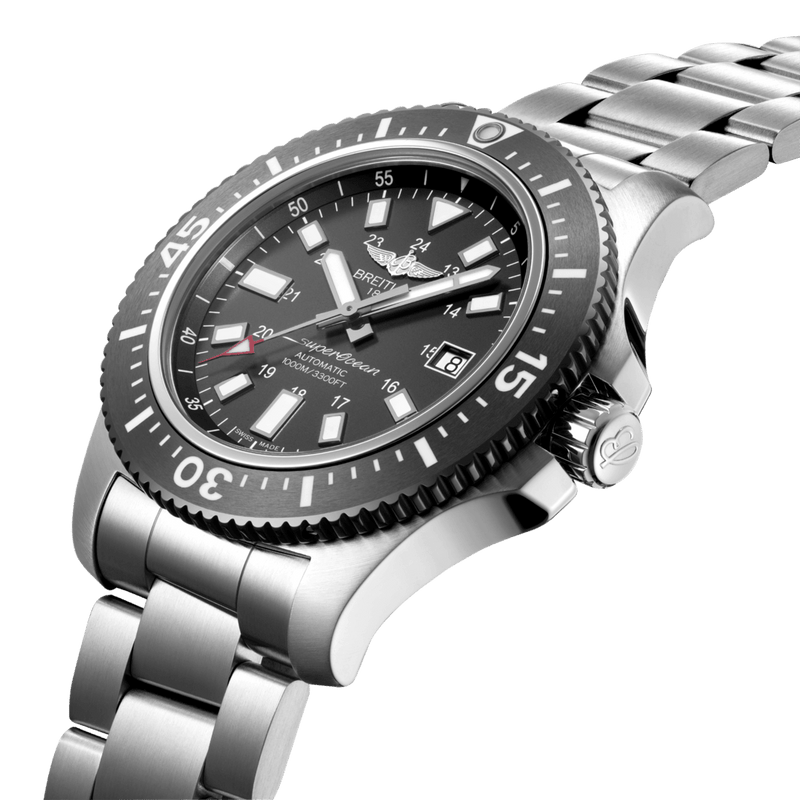 Breitling Superocean II Special 44mm Black Dial Silver Steel Strap Watch for Men - Y1739310/BF45/162A