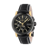 Shop Gucci G Chrono Black Dial Black Leather Strap Watch For Men - YA101203 in USA