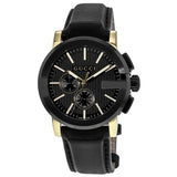 Shop Gucci G Chrono Black Dial Black Leather Strap Watch For Men - YA101203 in USA