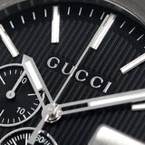 Shop Gucci G Chrono Black Dial Black Leather Strap Watch For Men - YA101205 in USA