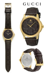 Shop Gucci G Timeless Quartz Brown Dial Brown Leather Strap Watch for Men - YA1264035 in USA