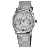 Shop Gucci G Timeless Quartz Grey Dial Grey Leather Strap Watch For Men - YA1264058 in USA