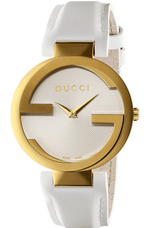 Gucci G Interlocking White Dial White Leather Strap Watch For Women - YA133327 Buy Now By Gucci
