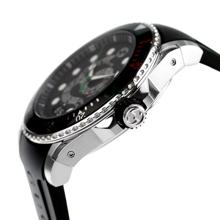 Shop Gucci Dive Quartz Kingsnake Black Dial Black Rubber Strap Watch For Men - YA136217 in USA
