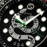 Shop Gucci Dive Quartz Kingsnake Black Dial Black Rubber Strap Watch For Men - YA136217 in USA