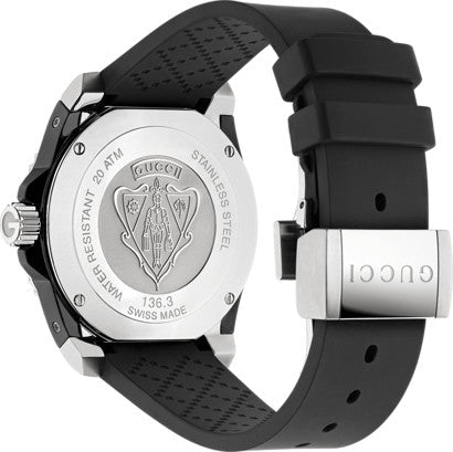 Shop Gucci Dive Quartz Black Dial Black Rubber Strap Watch For Men - YA136303 in USA