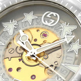 Shop Gucci Dive Automatic Transparent Dial White Rubber Strap Watch For Men - YA136343 in USA