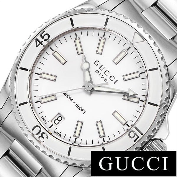 Gucci Dive Quartz White Dial Stainless Steel Unisex Watch - YA136402 Buy Now By Gucci