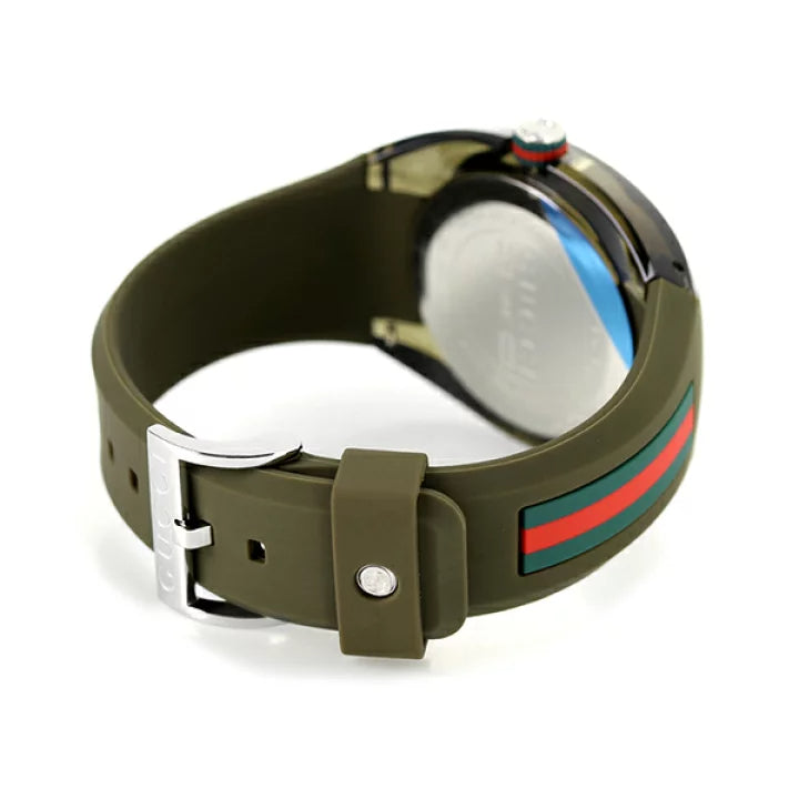 Shop Gucci Sync XXL Quartz Brown Dial Brown Leather Strap Watch For Men - YA137106 in USA