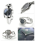 Gucci Horsebit Collection Mother of Pearl Black Dial Silver Steel Strap Watch For Women - YA139503