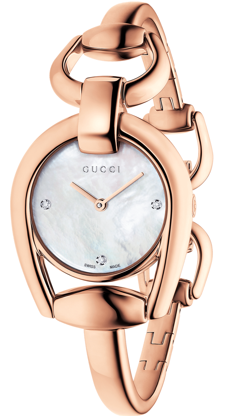 Gucci Horsebit Collection Diamonds Mother of Pearl Dial Rose Gold Steel Strap Watch For Women - YA139508 Buy Now By Gucci