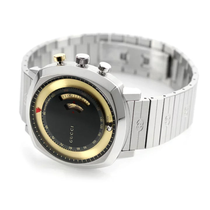 Gucci Grip Chronograph Disney Black Dial Silver Steel Strap Watch For Men - YA157307 Buy Now By Gucci