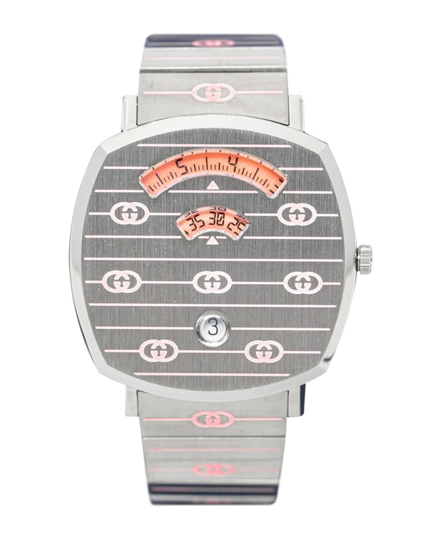 Shop Gucci Grip Quartz Silver Dial Silver Steel Strap Watch For Women - YA157438 in USA