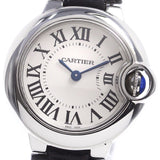 Shop Cartier Ballon Bleu Silver Dial Black Leather Strap Watch for Women - W69018Z4 in USA